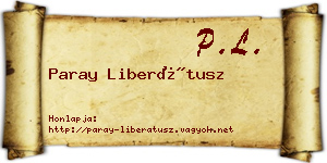 Paray Liberátusz névjegykártya